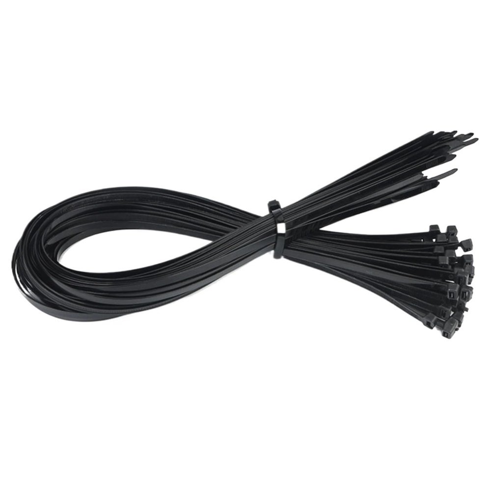 100pcs Self-locking Wire Zip Ties Set Kit 8 * 300 8 * 350 8 * 400 8 * 500 8 * 700 Nylon Cable Tie Plastic Zip Loop Wire 7.6mm(Black,7.6mm x 15cm 100pcs)