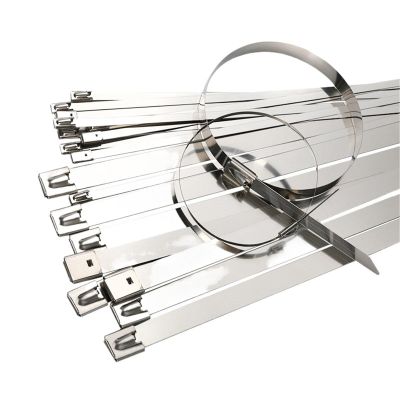 20 100Pcs 12mm 0.47 inch 304 Stainless steel cable twist tie lock metal zip wrap coated metal detectable cable tie(20PCS,12x700mm)