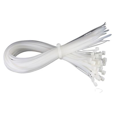 100pcs Large Cable Zip Wrap Strap Self-locking Wire Zip Ties Set Kit 12 * 500 12 * 600 12 * 700 Nylon Cable Tie 12mm(White,12mm x 60cm 100pcs)