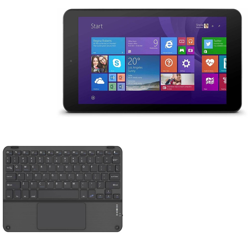 BoxWave Keyboard Compatible with Ematic Tablet (8.9 in) - SlimKeys Bluetooth Keyboard with Trackpad, Portable Slim TouchPad - Jet Black