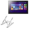 BoxWave Stand and Mount Compatible with Lenovo Miix 3 10.1 inch - Compact QuickSwitch Stand, Portable Multi Angle Viewing Foldable Riser - Metallic Silver view 1