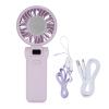 EVGATSAUTO Mini Hand Fan, 5 Wind Speeds, Foldable, USB Rechargeable Fan with Digital Display for Office, On the Go (Purple) view 1