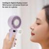 EVGATSAUTO Mini Hand Fan, 5 Wind Speeds, Foldable, USB Rechargeable Fan with Digital Display for Office, On the Go (Purple) view 2