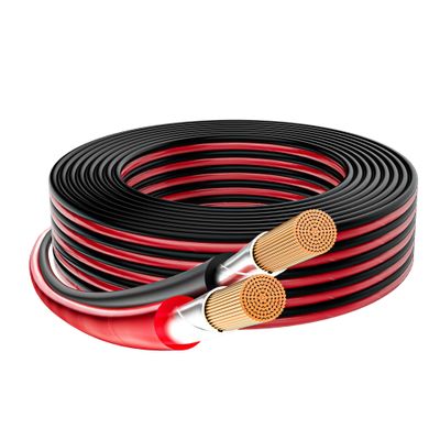 Mygatti 16/2 Gauge Speaker Wire 50FT, 16 AWG 2 Conductors OFC Pure Copper Electrical Red Black Cable for Car Speakers Stereo, Home Theater, Automotive Wire, Aluminum Foil Shield, Flexible Clear PVC