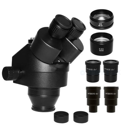 LJSM Lab Microscope Slides 3.5X-180X Industrial Simul-Focus Trinocular Microscope Head for Cell Phone SMD PCB Soldering Repair Zoom Stereo Microscope Head Microscope Parts(3.5-180X Black)