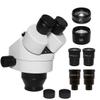 LJSM Lab Microscope Slides 3.5X-180X Industrial Simul-Focus Trinocular Microscope Head for Cell Phone SMD PCB Soldering Repair Zoom Stereo Microscope Head Microscope Parts(3.5-180X White) view 1