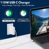 118W USB-C Fast Charger for Mac Book Pro/Air 16/15/14/13-inch M1/M2/M3/M4 | Compatible with All USB-C Devices | Supports PD 3.0 Fast Charging Technology, Includes a 6-Foot Braided Cable view 4