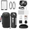 Accessories Kit for X5  2 Lens Protectors, Tempered Glass Screen Protector, Silicone Case, Storage Bag, Silicone Base Mount (Black Hard Case) view 1