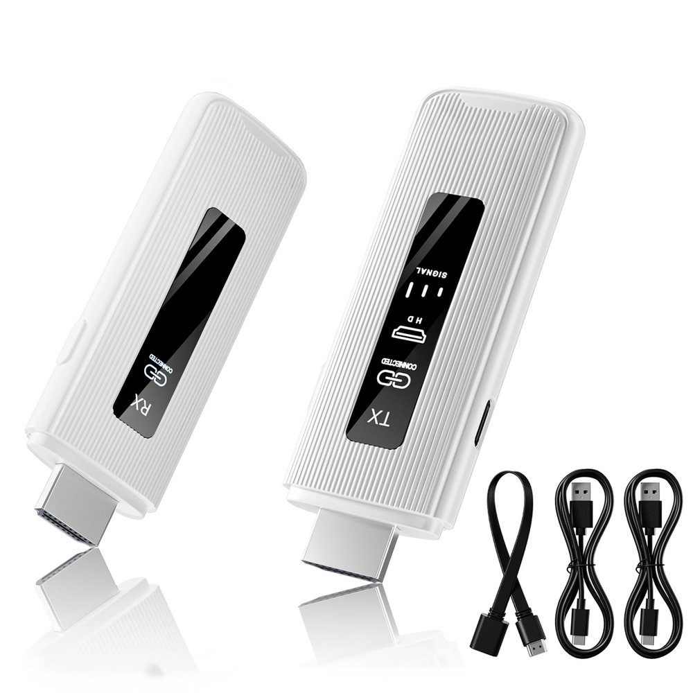 ICZI Wireless HDMI Transmitter and Receiver 164FT/50M, LED Display, 4K Decode 1080P@60Hz Ultra HD Video Output, Plug & Play 2.4G+5G for Video and Audio to Monitor from PC/Projector/TV Box