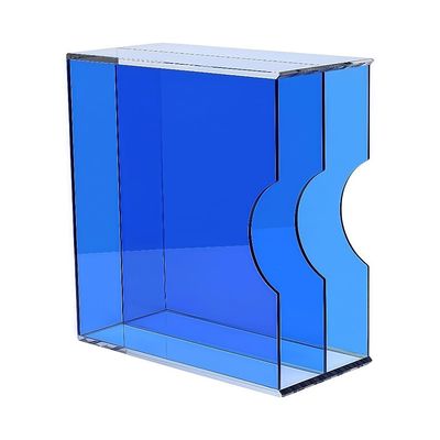 12 - Inch Acrylic Record Storage Rack, Transparent Display Case, Stylish Record Holder, Organizer for Bedroom, Living Room, Albums(Blue,6.3'')