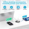 CCCEI 3.15 inch Power Grommet with USB Ports, Office Desk Hole Round Recessed Outlets, Flush Mount, Furniture Hidden High Amp Plug Station, Black, 10FT Extension Cord. view 3