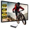 16:9 HD Foldable Portable Projector Screen, Backyard Anti-Crease Movie Projection Screen, 2 Sided Washable Outdoor Projector Screen with Bag, Hooks, Ropes(100in)