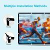 16:9 HD Foldable Portable Projector Screen, Backyard Anti-Crease Movie Projection Screen, 2 Sided Washable Outdoor Projector Screen with Bag, Hooks, Ropes(100in) view 3