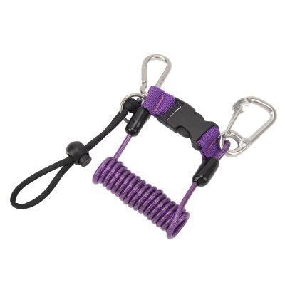 Diving Hook Rope Stainless Steel Flexible Anti Lost Diving Camera Rope Spring Coil Reef Hook for Scuba Diving Underwater Photography Diving Equipment Accessories (Purple)