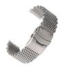 HMFang 18/20/22/24mm Steel Dive Shark Mesh Compatible With Milanese Watch Bracelet Strap Band Weaving Double Snap Strap(C) view 1