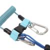 Diving Hook Rope Stainless Steel Flexible Anti Lost Diving Camera Rope Spring Coil Reef Hook for Scuba Diving Underwater Photography Diving Equipment Accessories (Blue) view 2