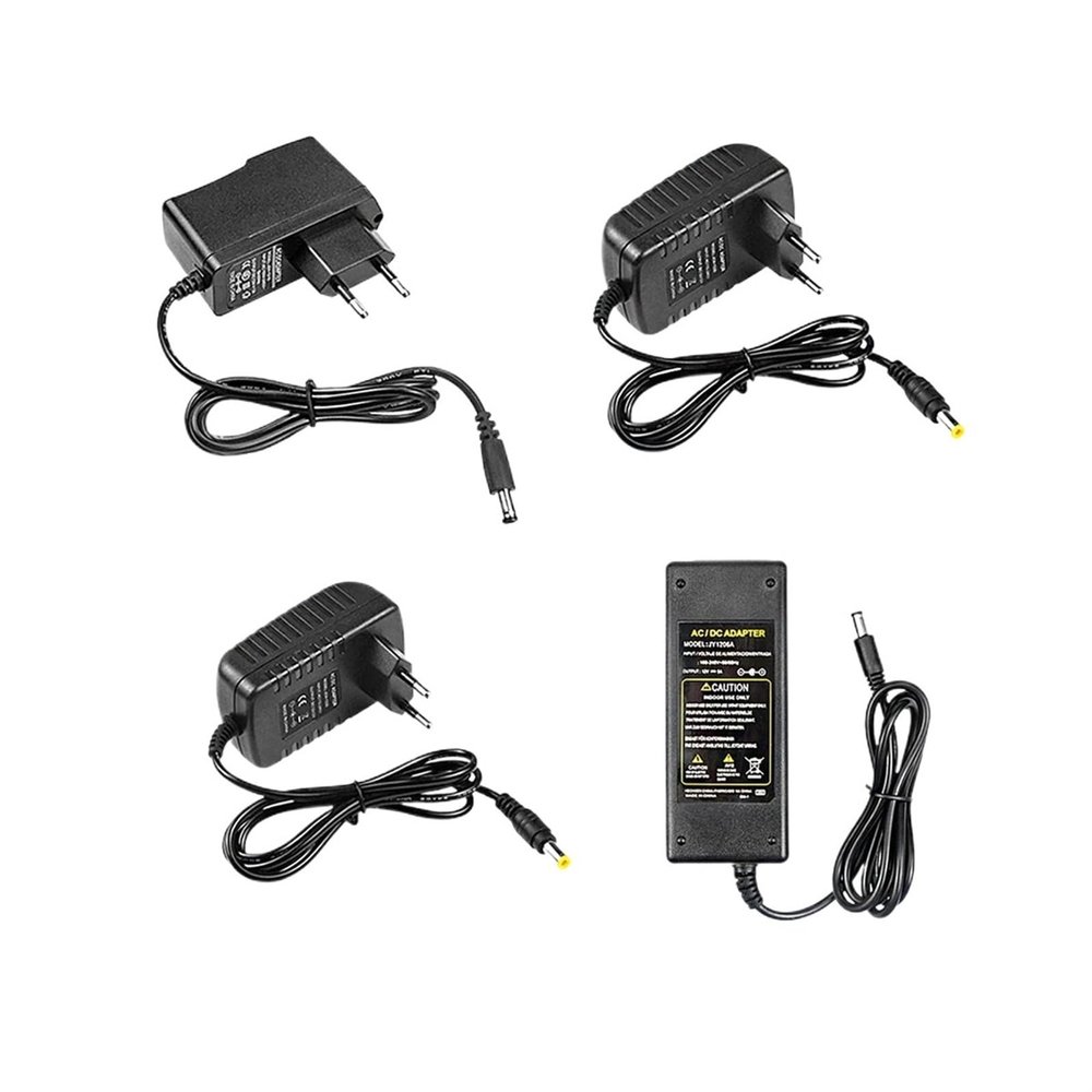 Power Supply Adapter AC 110V 220V to 5V 12V 1A/2A/3A LED Driver Power Charger for LED Strip Lamp Lighting(EU Power Plug,3A_12V)