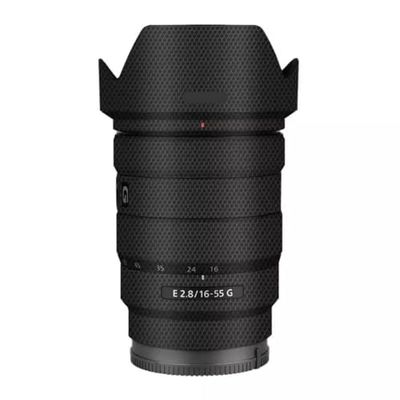 Camera Lens Sticker Coat Wrap Protective Film Body Protector Decal Skin for Sony E 16-55mm F2.8 16-55 2.8(Matrix Black)