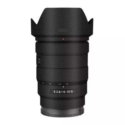 Camera Lens Sticker Coat Wrap Protective Film Body Protector Decal Skin for Sony E 16-55mm F2.8 16-55 2.8(Matrix Black)