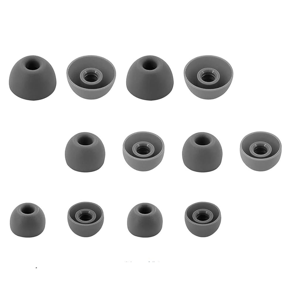 Adam Victor 6 Pairs Silicone Replacement Earbuds Tips Eartips Compatible with Beat Studio Buds + / 12PCS Ear Buds EarTips, S/M/L 3 Size, Gray (Boxed) 713dg6p