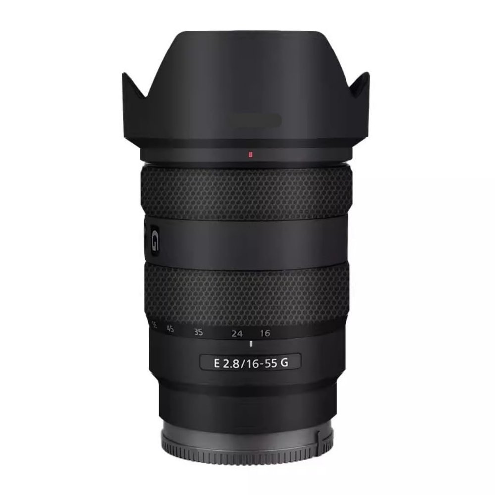 Camera Lens Sticker Coat Wrap Protective Film Body Protector Decal Skin for Sony E 16-55mm F2.8 16-55 2.8(Matte Black)