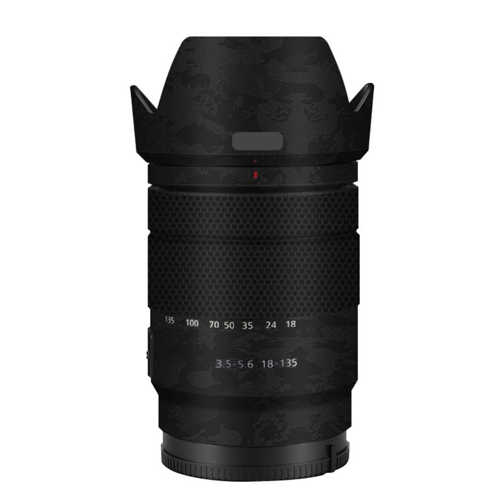Lens Cap Skin Anti-Scratch Camera Sticker for Sony E 18-135mm F3.5-5.6 Protective Wrap Film Body Protector Decal 18-135 F 3.5-5.6(Knight Black)