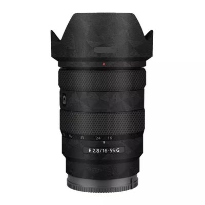 Camera Lens Sticker Coat Wrap Protective Film Body Protector Decal Skin for Sony E 16-55mm F2.8 16-55 2.8(Triangle Black)