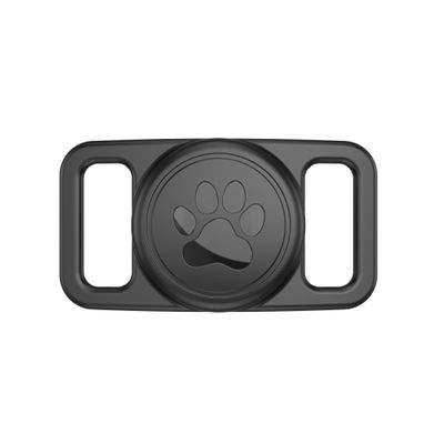 1Pcs Pet Anti-Loss Device Pet GPS Tracker Airtag Locator Protective Cover Case, Waterproof Silicone Collar Holder, Black