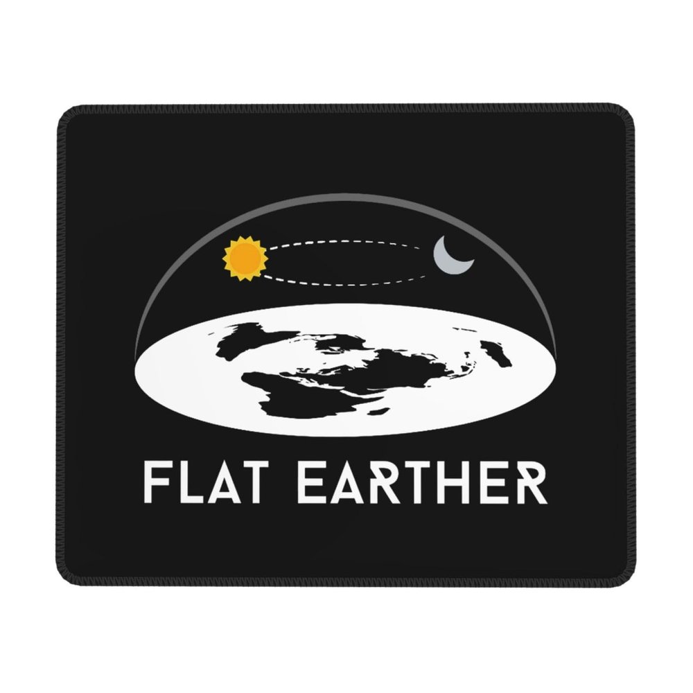 Flat Earth Mouse Pad 8.6 x 7 inch, Mousepad for Laptop Gaming, Computer Mouse Mat Stitched Edge Non-Slip Rubber Base, Home Office Decor Desk Accessories