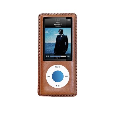 Handcrafted iPod Nano 5 Leather Case All Leather Plastic-Free (Brown, Regular Model)