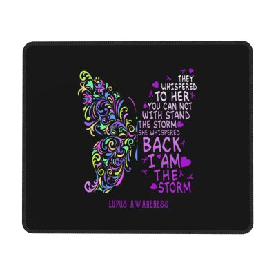 Lupus Awareness Butterfly of Hope Mouse Pad 9.5 x 7.9 inch, Mousepad for Laptop Gaming, Computer Mouse Mat Stitched Edge Non-Slip Rubber Base, Home Office Decor Desk Accessories
