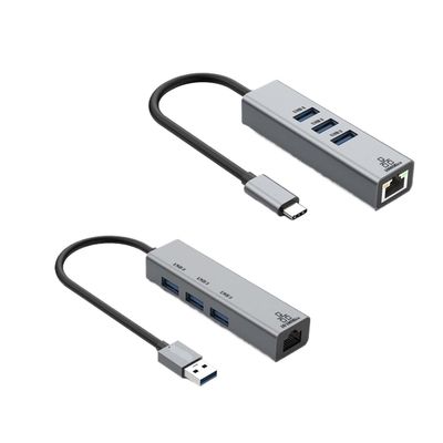 Docking Station Type C to RJ45 1000Mbps Ethernet Adapter Network Card 100W Dock Extension(2 in 1 1000M USB3.0)