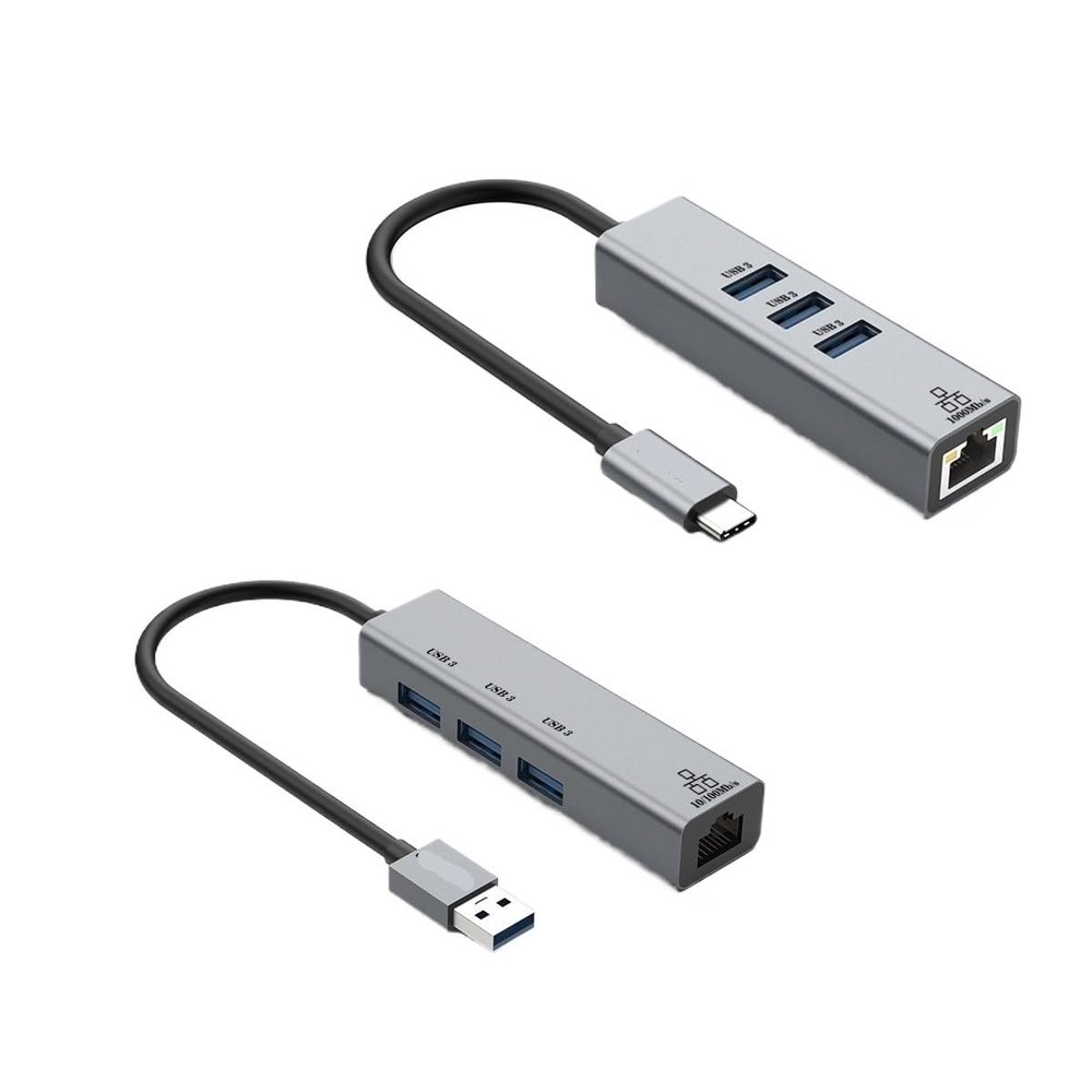 Docking Station Type C to RJ45 1000Mbps Ethernet Adapter Network Card 100W Dock Extension(2 in 1 1000M USB3.0)