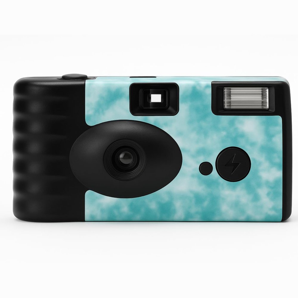 Disposable Film Camera  35mm | 24 Shots | Perfect for Vacations, Parties, Weddings & Events, Easy-to-Use | Built-in Flash | Retro Photos | Film Included | No Batteries Needed (Blue Tie Dye)