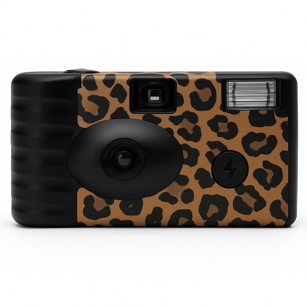 Disposable Film Camera 35mm | 24 Shots | Perfect for Vacations, Parties, Weddings & Events, Easy-to-Use | Built-in Flash | Retro Photos | Film Included | No Batteries Needed (Cheetah Print)