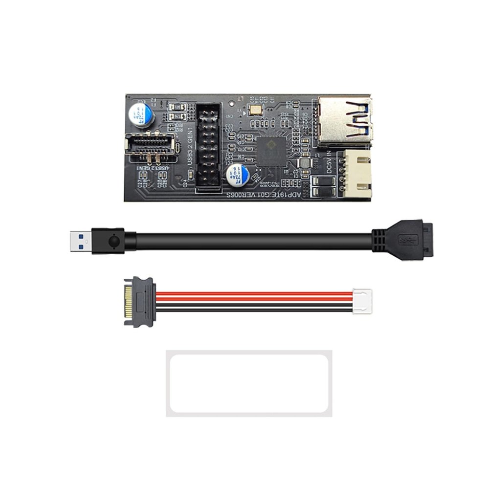 19pin to Type E +19Pin Motherboard 1 to 2 Splitter USB 3.2 1 Hub Adapter Conector(19P to Type-E 19P)