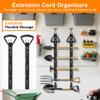 Extension Cord Organizer, 2 PCS Extension Cord Hanger with 5 Detachable Straps, Garage Garden Storage Straps for Cable, Hose, Rope, Tool view 4