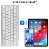 Wireless Bluetooth Keyboard for Apple iPad iPhone Samsung Phone Smartphone Tablet Portable Keyboard for Compatible iOS/Windows/Android System Devices (White) view 2