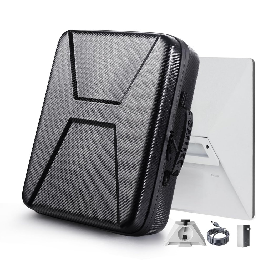 Starlink Mini Case, Portable Shockproof EVA Starlink Case Travel Organizer Storage Bag Protective Waterproof with Carrying Handle for Starlink Mini Router & Accessories (Black)