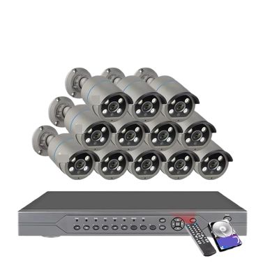 H.265 16CH 4MP POE Security Camera System Color Night Vision NVR Two-Way Audio Video CCTV Surveillance System Camera Set(None,Gray)