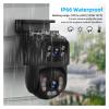 JUCFRDNJ 4CH Poe 6MP Camera System Video Surveillance Kit Security Camera Ptz Camera Outdoor Camera Two Way Audio Full Color Night(1T,4CH POE 3PCS 6MP CAM_EU Plug) view 4