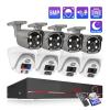 JUCFRDNJ H.265 8CH 5MP POE Camera System Two-Way One-Way Audio Smart AI Face Detect E-Mail Alert CCTV NVR Video POE Security Cam(None,8CH NVR 6 Camera B) view 2