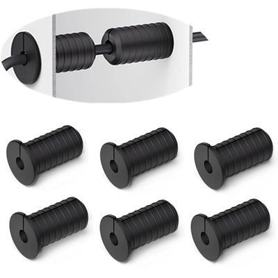 6 Pcs 3/4 inch Silicone Starlink Wall Grommets for Internet, Waterproof Wall Bushing for Organizing Protecting Cords, Black with Thread
