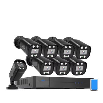 8CH AHD Camera Security System Kits 5MP Home Surveillance Cameras DVR Set Face Detect Night Vision(None,8CH 2pcs 5MP Cam)