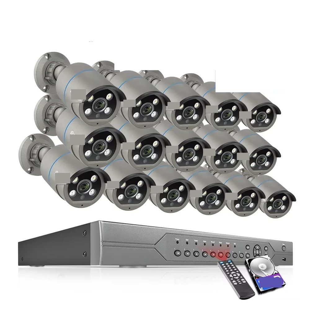 JUCFRDNJ H.265 16CH 4MP POE Security Camera System NVR Kit Two-Way Audio Color Night Vision CCTV IP Camera Video Surveillance Set(None,16CH NVR 12 Cameras)