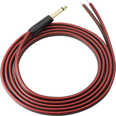 Yuchenfeng 1/4" TS Mono Plug to Bare Wire Speaker Cable - 6.35mm Male Adapter Replacement Open End for Guitar, Mic & DJ Gear | Hi-Fi Audio (30FT)