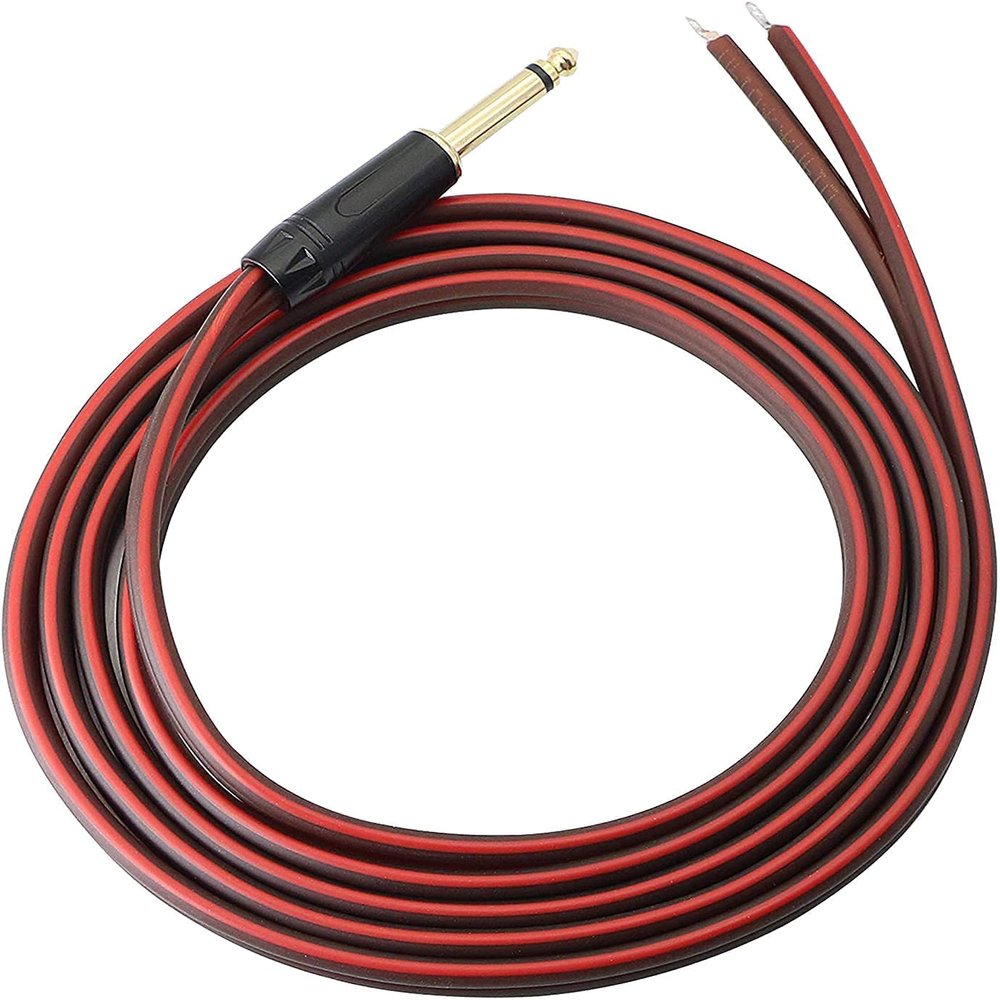 Yuchenfeng 1/4" TS Mono Plug to Bare Wire Speaker Cable - 6.35mm Male Adapter Replacement Open End for Guitar, Mic & DJ Gear | Hi-Fi Audio (30FT)