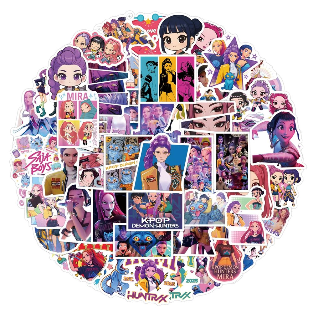 110Pcs Demon Hunters Waterproof Stickers for Water Bottle Cup Laptop Bike Skateboard Luggage Box Vinyl Graffiti Patches BR