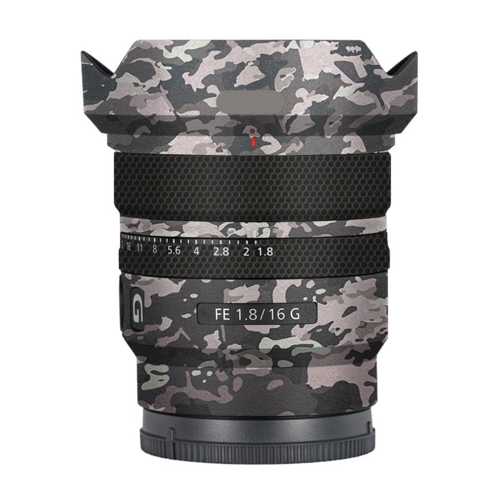 Anti-Scratch Camera Lens Sticker for Sony FE 16mm F1.8 G Coat Wrap Protective Film Skin Cover 16 F 1.8(Field Camouflage)