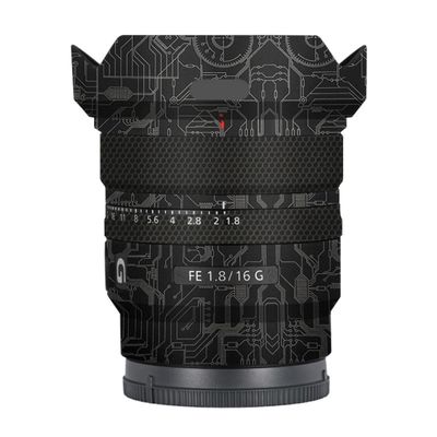 Anti-Scratch Camera Lens Sticker for Sony FE 16mm F1.8 G Coat Wrap Protective Film Skin Cover 16 F 1.8(Circuit Titanium)